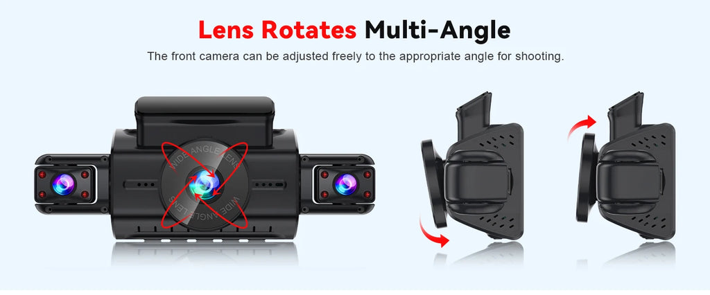 Dash Cam for Cars – 3 or 4 Camera System with WiFi, 1080P Night Vision & Parking Monitor