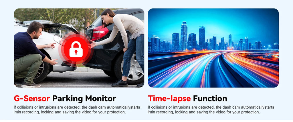 Dash Cam for Cars – 3 or 4 Camera System with WiFi, 1080P Night Vision & Parking Monitor