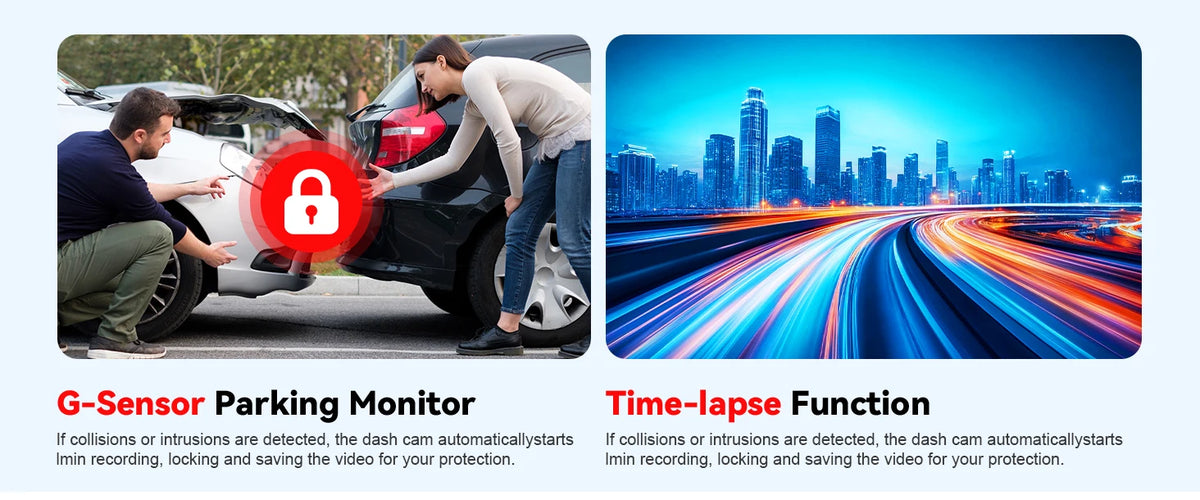 Dash Cam for Cars – 3 or 4 Camera System with WiFi, 1080P Night Vision & Parking Monitor