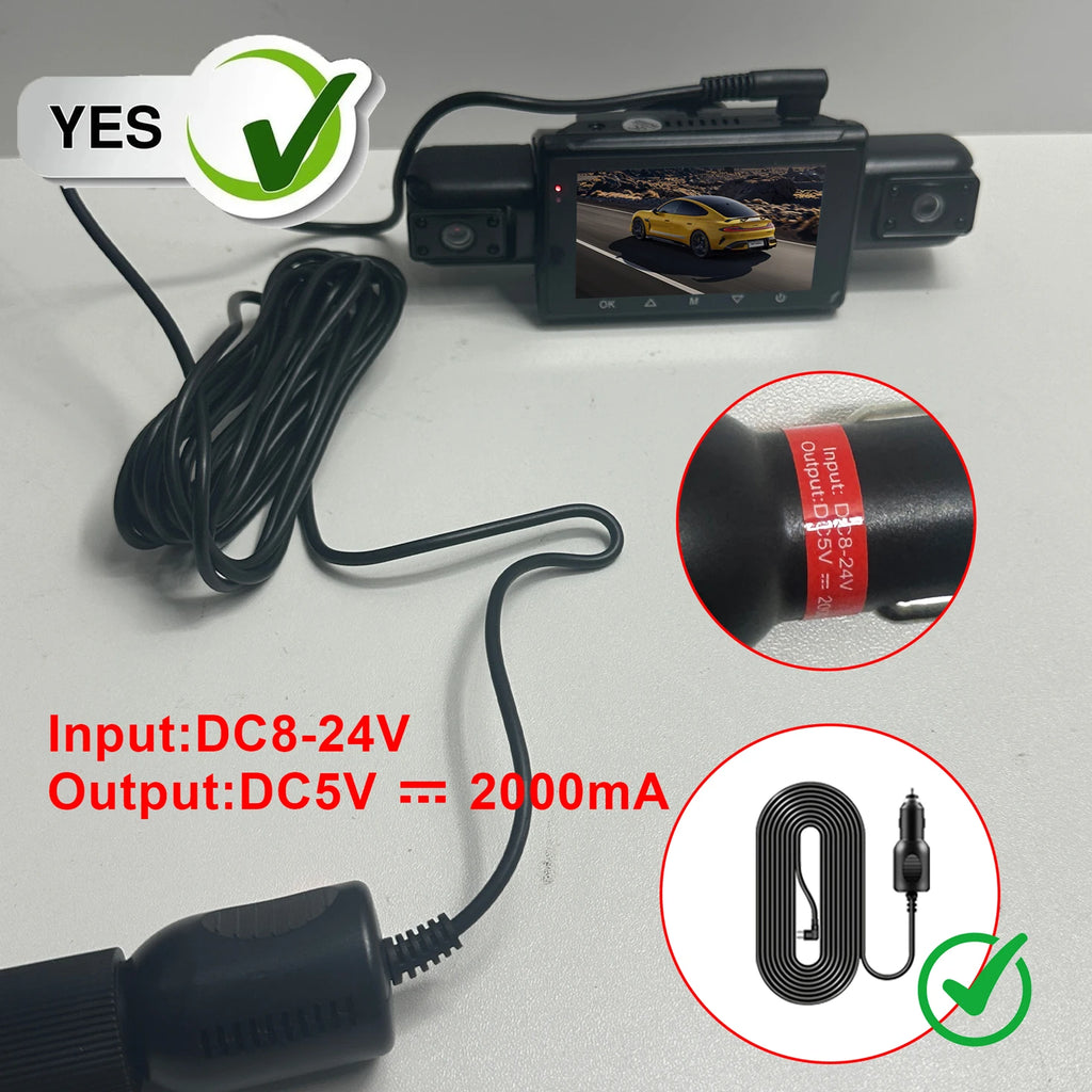 Dash Cam for Cars – 3 or 4 Camera System with WiFi, 1080P Night Vision & Parking Monitor